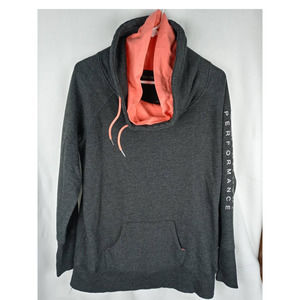 Calvin Klein Women's Cowl Neck Performance Sweatshirt Gray XL